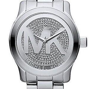 Michael Kors Silver Crystal-Embellished Watch